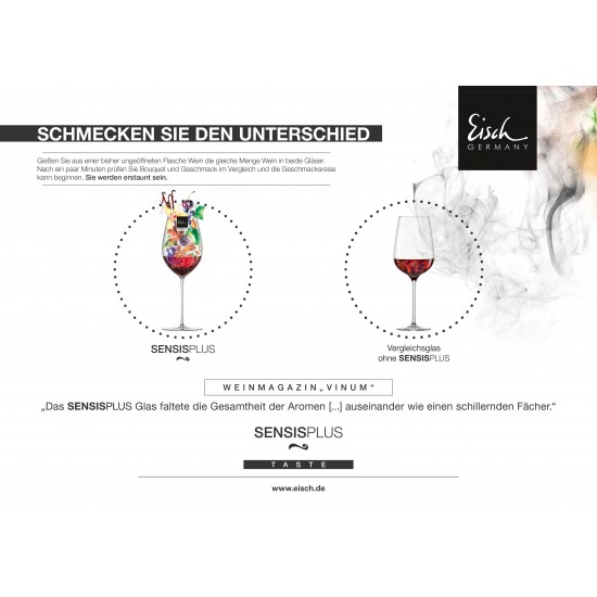 Eisch SUPERIOR SENSISPLUS 4 db Burgundy pohár díszdobozban 4,7dl 205 mm