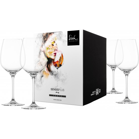 Eisch SUPERIOR SENSISPLUS 4 db vörösboros pohár díszdobozban 6dl 238 mm