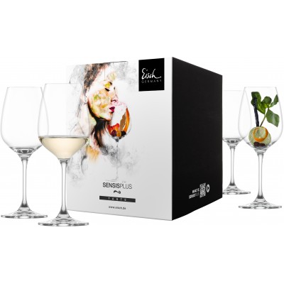 Eisch SUPERIOR SENSISPLUS 4 db fehérboros pohár díszdobozban 3,1dl 198 mm