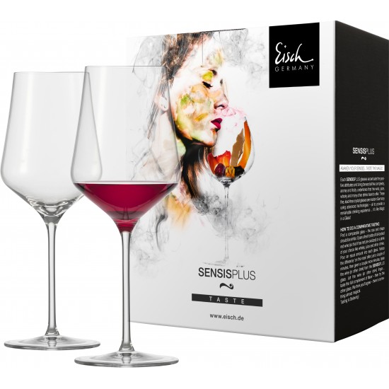 Eisch SKY SENSISPLUS 2 db vörösboros pohár díszdobozban 4,9dl 239 mm