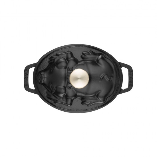 Staub öntöttvas edény | fekete | malac forma | 17 cm | 1l