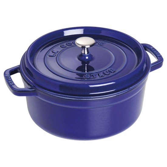 Staub öntöttvas edény| sötétkék | kerek 26 cm | 5,25l