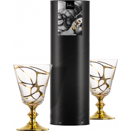 Eisch STARGATE GOLD 2 db vörösboros pohár díszhengerben 2,9dl 147 mm