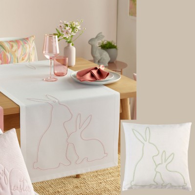 Sander Hopps asztali futó 50 x 150 cm rózsaszín hímzés