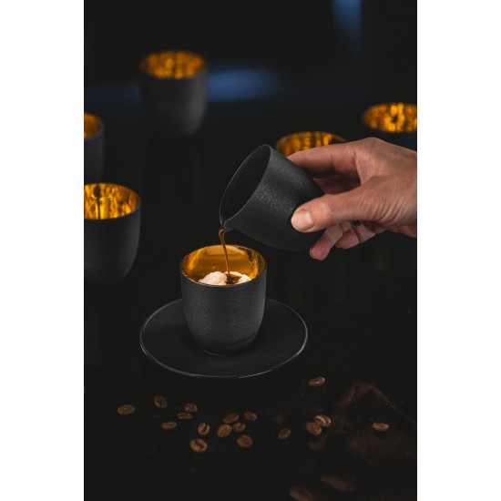 Eisch COSMO GOLD Affogato al oro kávéscsésze kiöntővel díszhengerben 1dl 65 mm