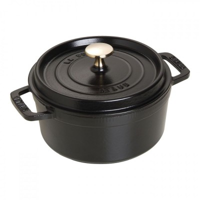 Staub öntöttvas edény | fekete | kerek | 18 cm | 1,7l