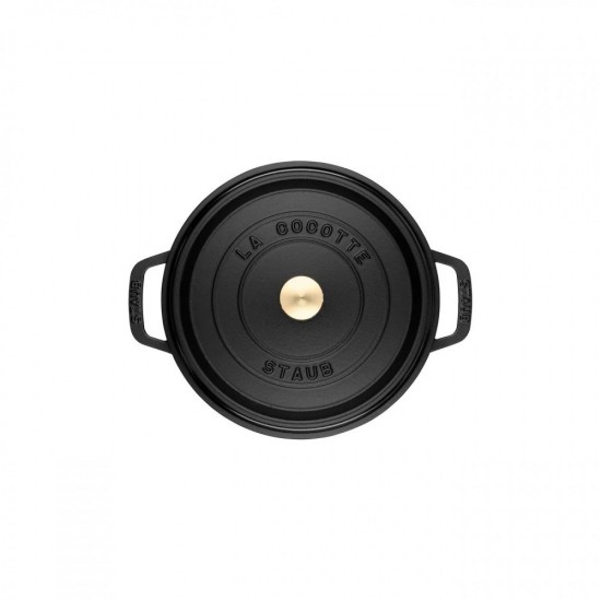 Staub öntöttvas edény | fekete | kerek | 20 cm | 2,2l