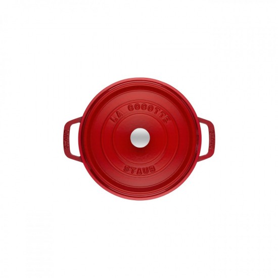 Staub öntöttvas edény | piros | kerek | 22 cm | 2,6l