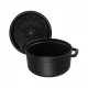 Staub öntöttvas edény | fekete | kerek | 22 cm | 2,6l