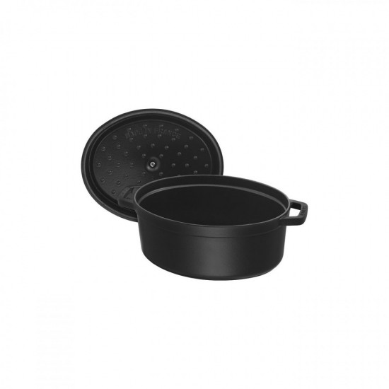 Staub öntöttvas edény | fekete | ovális | 23 cm | 2,35l