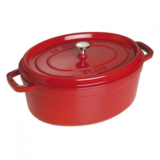 Staub öntöttvas edény | piros | ovális | 27 cm | 3,2l