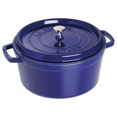 Staub öntöttvas edény| sötétkék | kerek | 28 cm | 6,7l