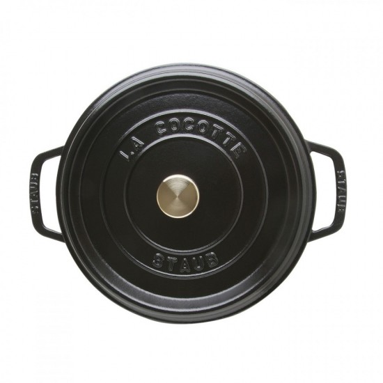 Staub öntöttvas edény | fekete | kerek | 30 cm | 8,35l