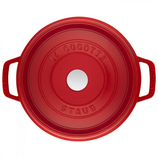 Staub öntöttvas edény| piros | kerek | mély 24 cm | 4,7l