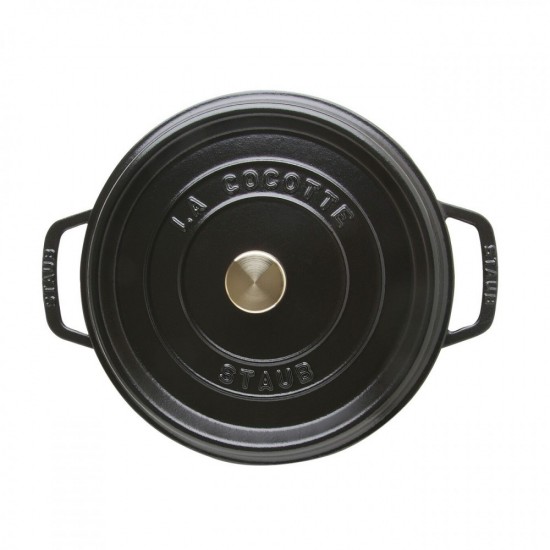 Staub öntöttvas edény | fekete | kerek | mély 24 cm