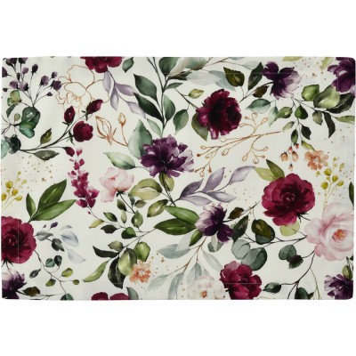 Sander Deep Flowers terítő, ekrü, sötétvörös rózsás, 130x170 cm