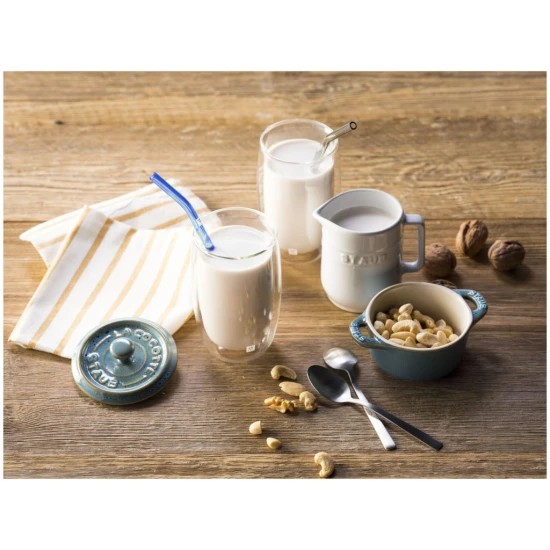 ZWILLING Sorrento | 4 darab üveg szívószál szett piros íves