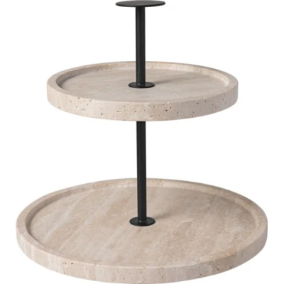 Manufacture Travertine emeletes kínáló 24,5x22,5 cm