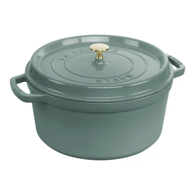 Staub La Cocotte | Cocotte öntöttvas főzőedény 28 cm eukaliptusz | kerek | öntöttvas