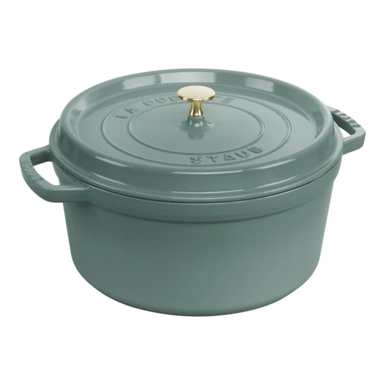 Staub La Cocotte | Cocotte öntöttvas főzőedény 28 cm eukaliptusz | kerek | öntöttvas