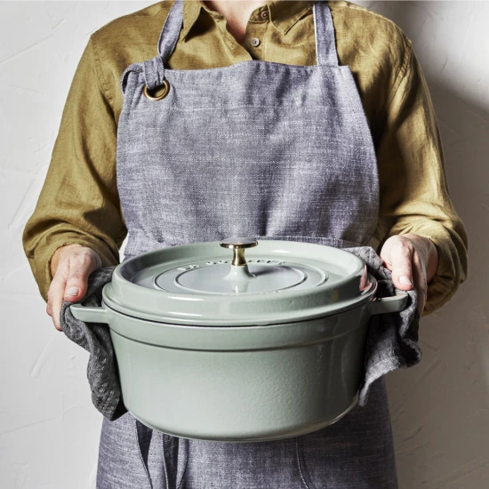 Staub La Cocotte | Cocotte öntöttvas főzőedény 28 cm eukaliptusz | kerek | öntöttvas