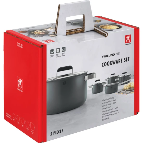 ZWILLING Pure | edénykészlet 5 darabos | kerek | 18/10 rozsdamentes acél | szürke