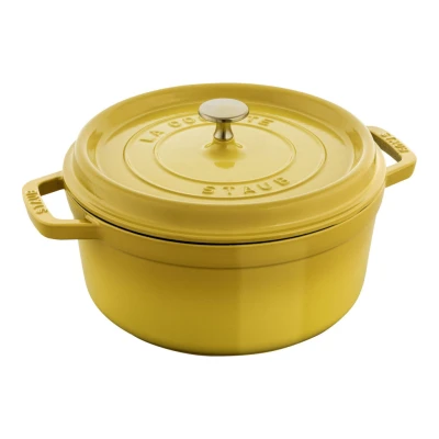 Staub La Cocotte | Cocotte öntöttvas főzőedény 24 cm | citromsárga | kerek | öntöttvas