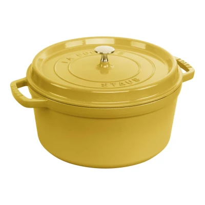 Staub La Cocotte | Cocotte öntöttvas főzőedény 28 cm | citromsárga | kerek | öntöttvas
