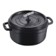 Staub La Cocotte | Cocotte öntöttvas főzőedény T alakú fogantyúval 24 cm | fekete | kerek | öntöttvas