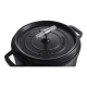 Staub La Cocotte | Cocotte öntöttvas főzőedény T alakú fogantyúval 24 cm | fekete | kerek | öntöttvas
