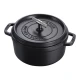 Staub La Cocotte | Cocotte öntöttvas főzőedény T alakú fogantyúval 24 cm | fekete | kerek | öntöttvas