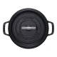 Staub La Cocotte | Cocotte öntöttvas főzőedény T alakú fogantyúval 24 cm | fekete | kerek | öntöttvas