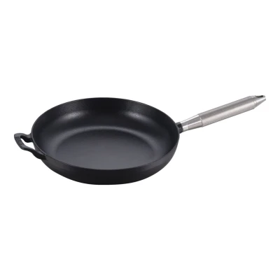 Staub Pans | serpenyő T fogantyúval 28 cm | öntöttvas | fekete | kerek