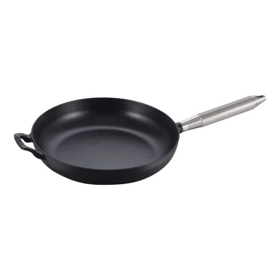 Staub Pans | serpenyő T fogantyúval 28 cm | öntöttvas | fekete | kerek