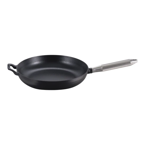 Staub Pans | serpenyő T fogantyúval 28 cm | öntöttvas | fekete | kerek