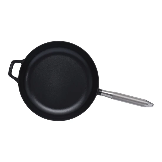 Staub Pans | serpenyő T fogantyúval 28 cm | öntöttvas | fekete | kerek
