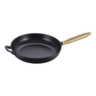 Staub Pans | serpenyő T fogantyúval 28 cm | öntöttvas | fekete | kerek