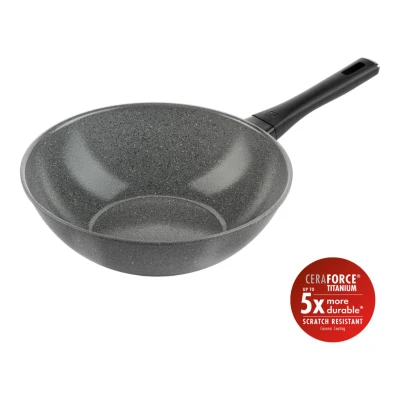ZWILLING Terreno Plus kerámia | Wok 28 cm | kerek | aluminium | titánnal megerősített tapadásmentes kerámia bevonat