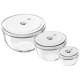 ZWILLING Fresh & Save tálak | vákuum tálak szett S/M/L |3 darabos | Grey Line | boroszilikát üveg