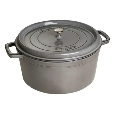 Staub öntöttvas edény | szürke | kerek | mély 34 cm
