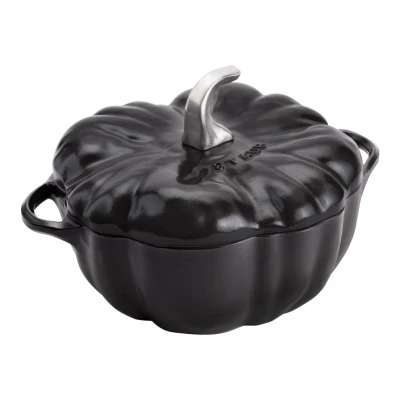 Staub öntöttvas edény | fekete | sütőtök forma | 24 cm | 3,45l