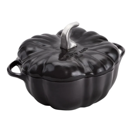 Staub öntöttvas edény | fekete | sütőtök forma | 24 cm | 3,45l