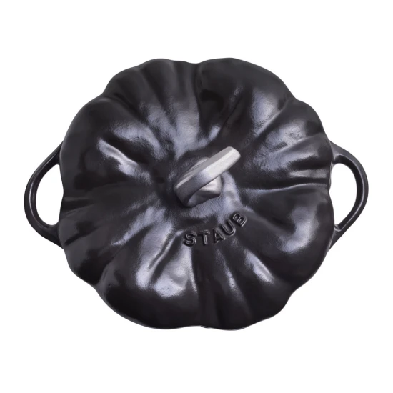 Staub öntöttvas edény | fekete | sütőtök forma | 24 cm | 3,45l