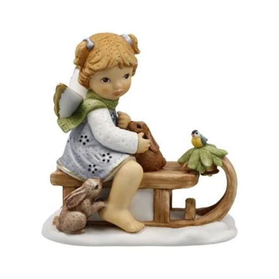 Joyful sleigh ride angyal porcelán  9.5 cm