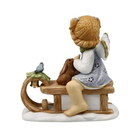 Joyful sleigh ride angyal porcelán  9.5 cm