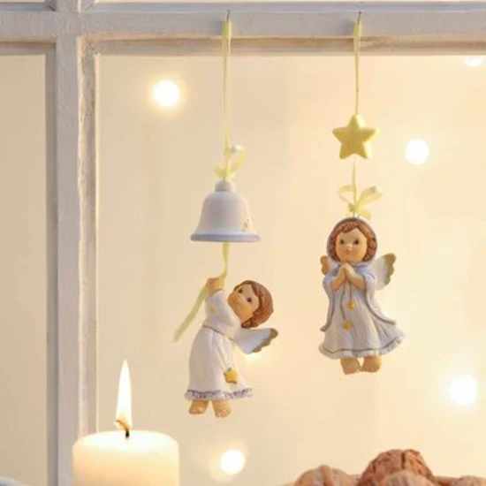 Bright Bell Ringing függő dísz porcelán  11.5 cm