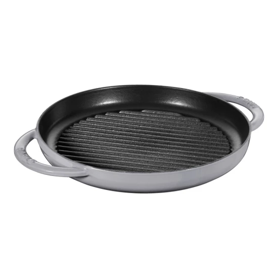 Staub öntöttvas kerek grillserpenyő szürke 26 cm