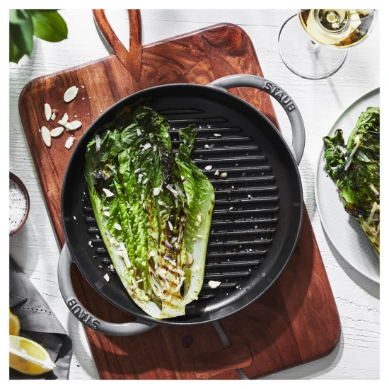 Staub öntöttvas kerek grillserpenyő szürke 26 cm