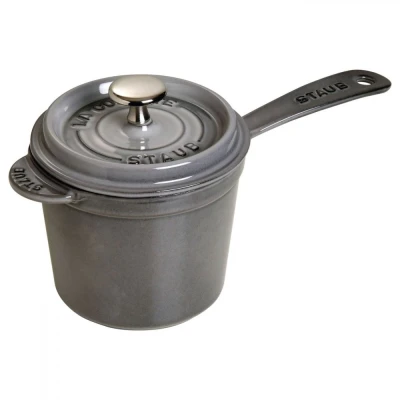 Staub öntöttvas mártásos edény | szürke | kerek | 18 cm | 2,8l