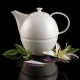 White teáskanna melegentartóval csontporcelán  1,2 l